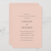 Elegant Modern Minimalist Blush Gray Wedding Kaart (Voorkant / Achterkant)