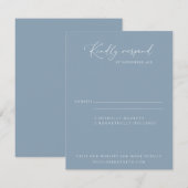 Elegant Modern Minimalist Dusty Blue Wedding RSVP Kaartje (Voorkant / Achterkant)