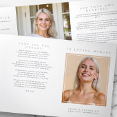 Elegant Modern Minimalist Funeral/Memorial Drieluik Programma