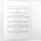 Elegant Modern Minimalist Funeral/Memorial Drieluik Programma (Binnenzijde eerst)