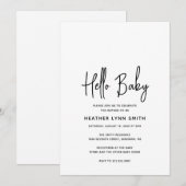 Elegant Modern Minimalist Hallo Baby shower Kaart (Voorkant / Achterkant)
