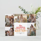 Elegant Modern Minimalist Happy Easter 5 Photo Feestdagenkaart (Staand voorkant)