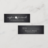 Elegant Modern Minimalist Heart Reference Card Mini Visitekaartje (Voorkant / Achterkant)