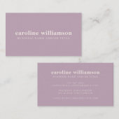 Elegant Modern Minimalist Lila Visitekaartje (Voorkant / Achterkant)