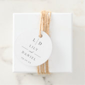 Elegant Modern Minimalist Monogram Weddenschap Bedankjes Labels (In situ)