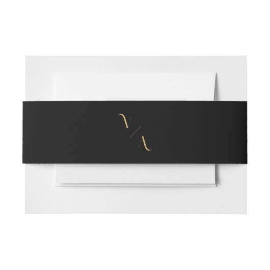 Elegant Modern Minimalist Monogram Weddenschap Uitnodigingen Wikkel (Voorkant Voorbeeld)