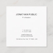 Elegant Modern Minimalist Professional Plain Luxe Vierkante Visitekaartje (Achterkant)