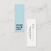 Elegant Modern Minimalist Red Heart Referral Card Mini Visitekaartje (Voorkant / Achterkant)