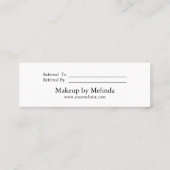 Elegant Modern Minimalist Red Heart Referral Card Mini Visitekaartje (Achterkant)