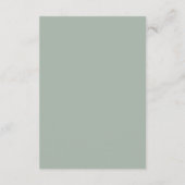Elegant Modern Minimalist Sage Green Wedding Informatiekaartje (Achterkant)