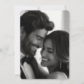 Elegant Modern Minimalist Script Black White Photo Save The Date (Achterkant)