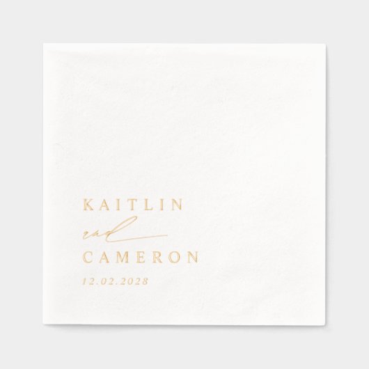 Elegant Modern Minimalist Simple Gold Wedding (Recto)