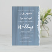 Elegant Modern Minimalist Slate Blue Wedding Folie Uitnodiging (Staand Voorkant)