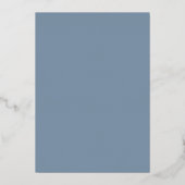 Elegant Modern Minimalist Slate Blue Wedding Folie Uitnodiging (Achterkant)