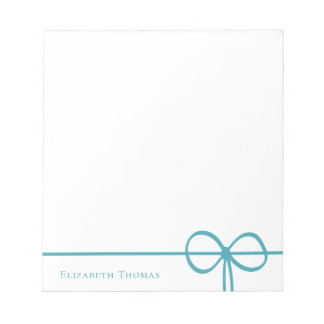 Elegant Modern Minimalist Stylish Blue Bow Notitieblok