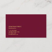 Elegant Modern Minimalist Template Gold Text Visitekaartje (Achterkant)