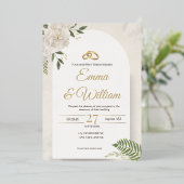 Elegant &Modern Minimalist Wedding Foil Invitation (Debout devant)