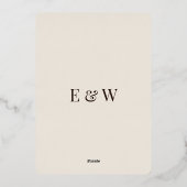 Elegant &Modern Minimalist Wedding Foil Invitation Folie Uitnodiging (Achterkant)