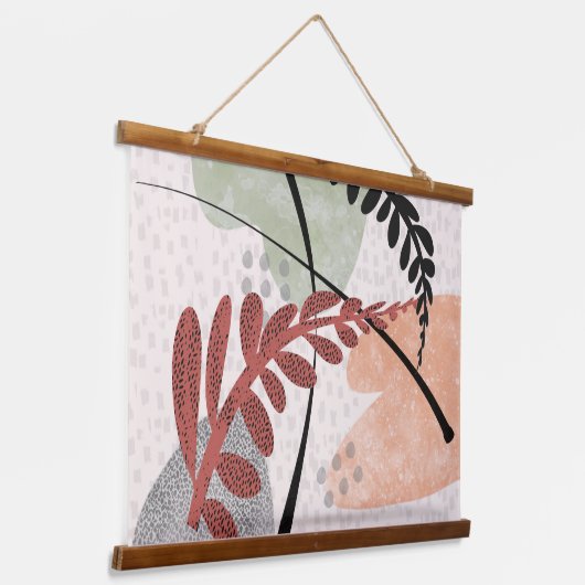 elegant modern , minimalistisch abstract blad gevl hangend wandkleed (Gebogen)