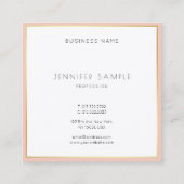 Elegant modern, minimalistisch design Professional Vierkante Visitekaartje (Achterkant)
