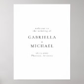 Elegant Modern Minimalistisch Eenvoudig Bruiloft W Poster (Voorkant)