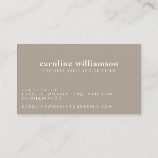 Elegant modern, minimalistisch, eenvoudig uit te l visitekaartje (Achterkant)