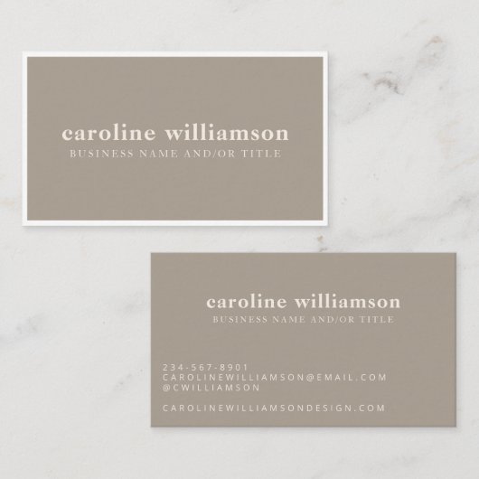 Elegant modern, minimalistisch, eenvoudig uit te l visitekaartje (Voorkant / Achterkant)