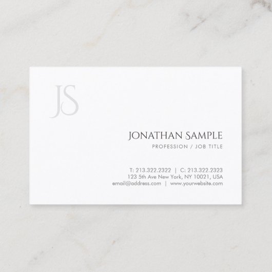 Elegant modern minimalistisch monogram eenvoudig p visitekaartje (Achterkant)