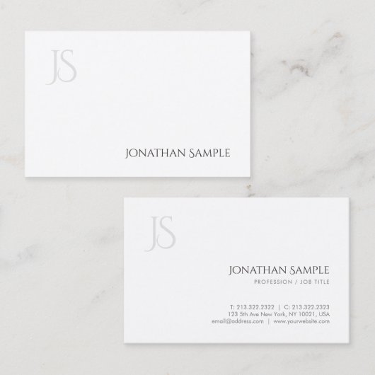 Elegant modern minimalistisch monogram eenvoudig p visitekaartje (Voorkant / Achterkant)
