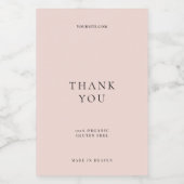 Elegant modern minimalistisch roze dank u voedselcontainer etiket (Enkel label)