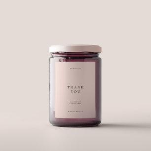 Elegant modern minimalistisch roze dank u voedselcontainer etiket