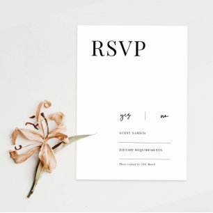Elegant modern minimalistisch RSVP Reply Kaart