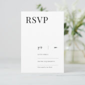 Elegant modern minimalistisch RSVP Reply Kaart (Staand voorkant)