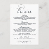 Elegant modern minimalistisch script bruiloft deta informatiekaartje (Voorkant)