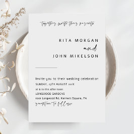 Elegant modern minimalistisch script bruiloft kaart