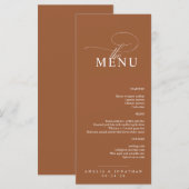Elegant modern minimalistisch script bruiloft menu (Voorkant / Achterkant)