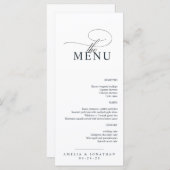Elegant modern minimalistisch script bruiloft menu (Voorkant / Achterkant)