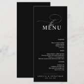 Elegant modern minimalistisch script bruiloft menu (Voorkant / Achterkant)