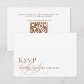 Elegant modern minimalistisch script bruiloft RSVP kaartje (Voorkant / Achterkant)