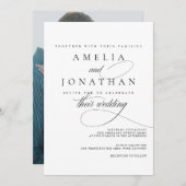 Elegant modern minimalistisch script bruiloft uitn kaart (Voorkant / Achterkant)