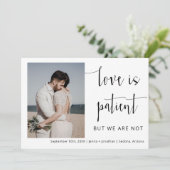 Elegant modern minimalistisch script foto-elopemen kaart (Staand voorkant)