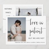 Elegant modern minimalistisch script foto-elopemen kaart (Voorkant / Achterkant)