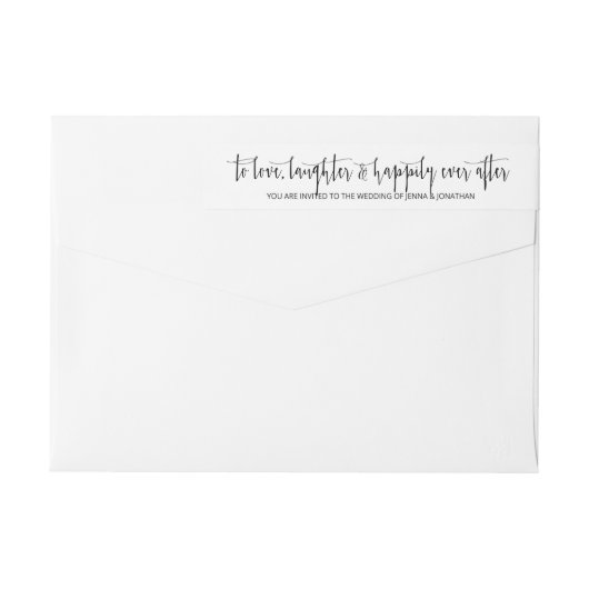 Elegant modern minimalistisch script Simple Weddin (Achterkant)