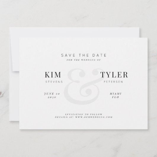 Elegant modern minimalistisch trouwerij save the date (Voorkant)