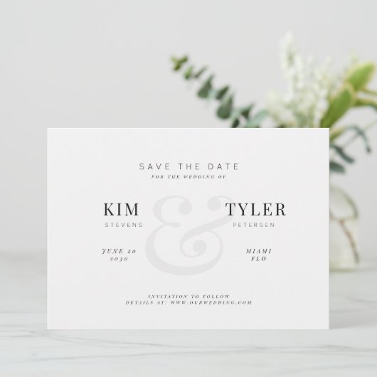 Elegant modern minimalistisch trouwerij save the date (Staand voorkant)