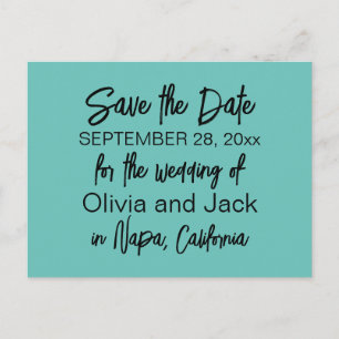 Elegant modern minimalistisch Turquoise Save the D Briefkaart