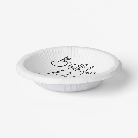 Elegant Modern Minimalistisch Verjaardagsfeest Papieren Kommen (Gebogen)