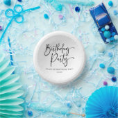 Elegant Modern Minimalistisch Verjaardagsfeest Papieren Kommen (Feest)