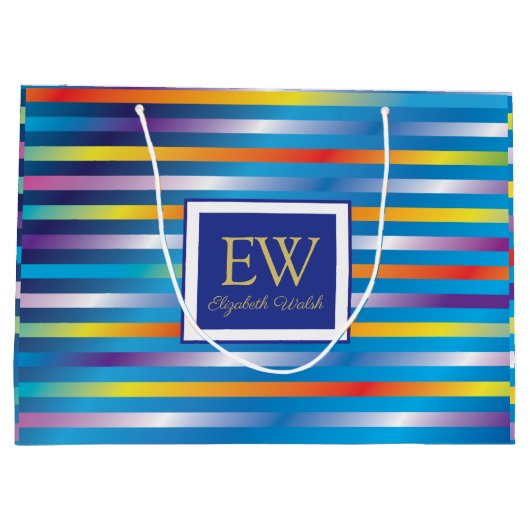 Elegant modern minimalistisch verlooplijnontwerp groot cadeauzakje (Achterkant)