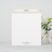 Elegant modern monogram FAUX Silver Striped Briefhoofd (Staand voorkant)